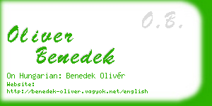 oliver benedek business card